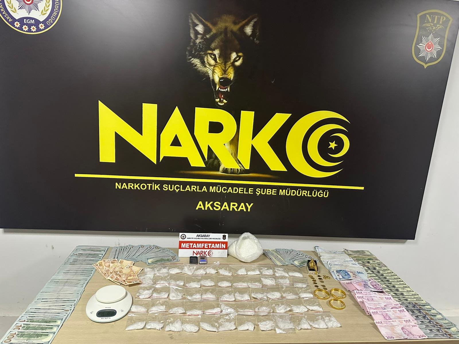 Aksaray polisi 1 kilo 252 gram sentetik uyarıcı ele geçirildi