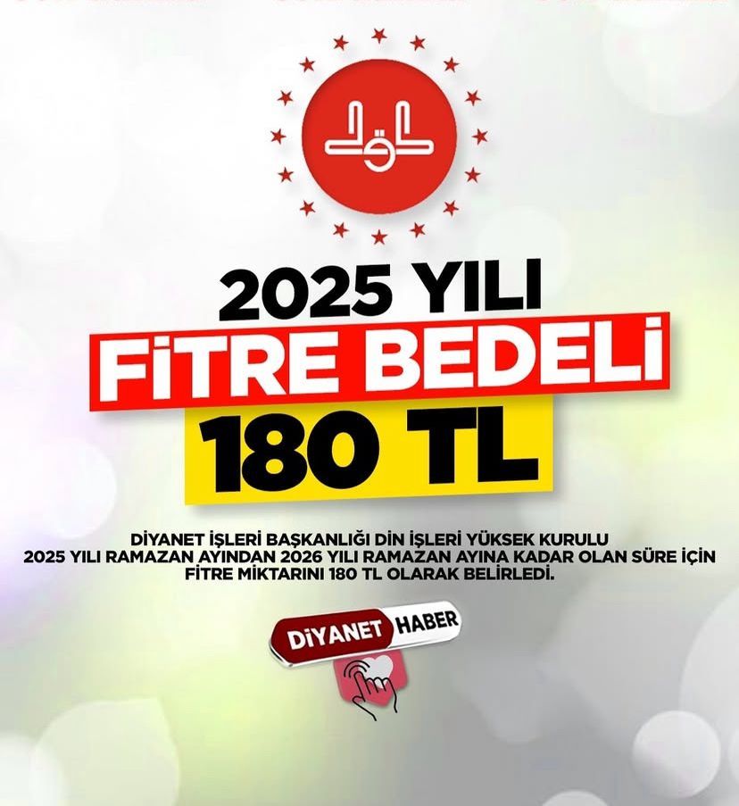 2025 yılı için fitre belli oldu